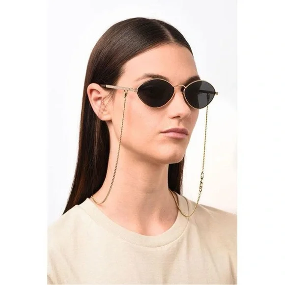 Jimmy Choo Gold and Black Sunglasses Chain